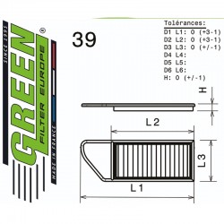 FILTRE À AIR POUR CITROEN C3 III (B618) 1,6L HDI (92 cv) à partir de Novembre 2017