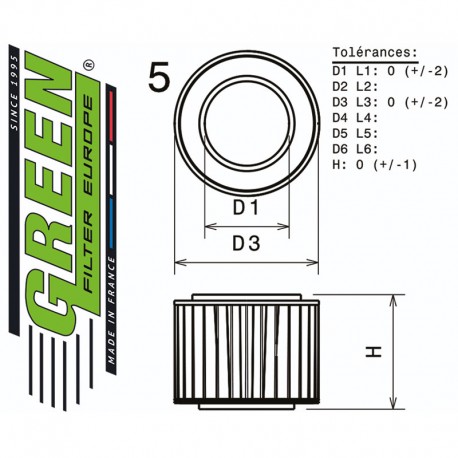 FILTRE À AIR POUR FORD SCORPIO/GRANADA 2,0L (105 cv) de 1985 à 1989